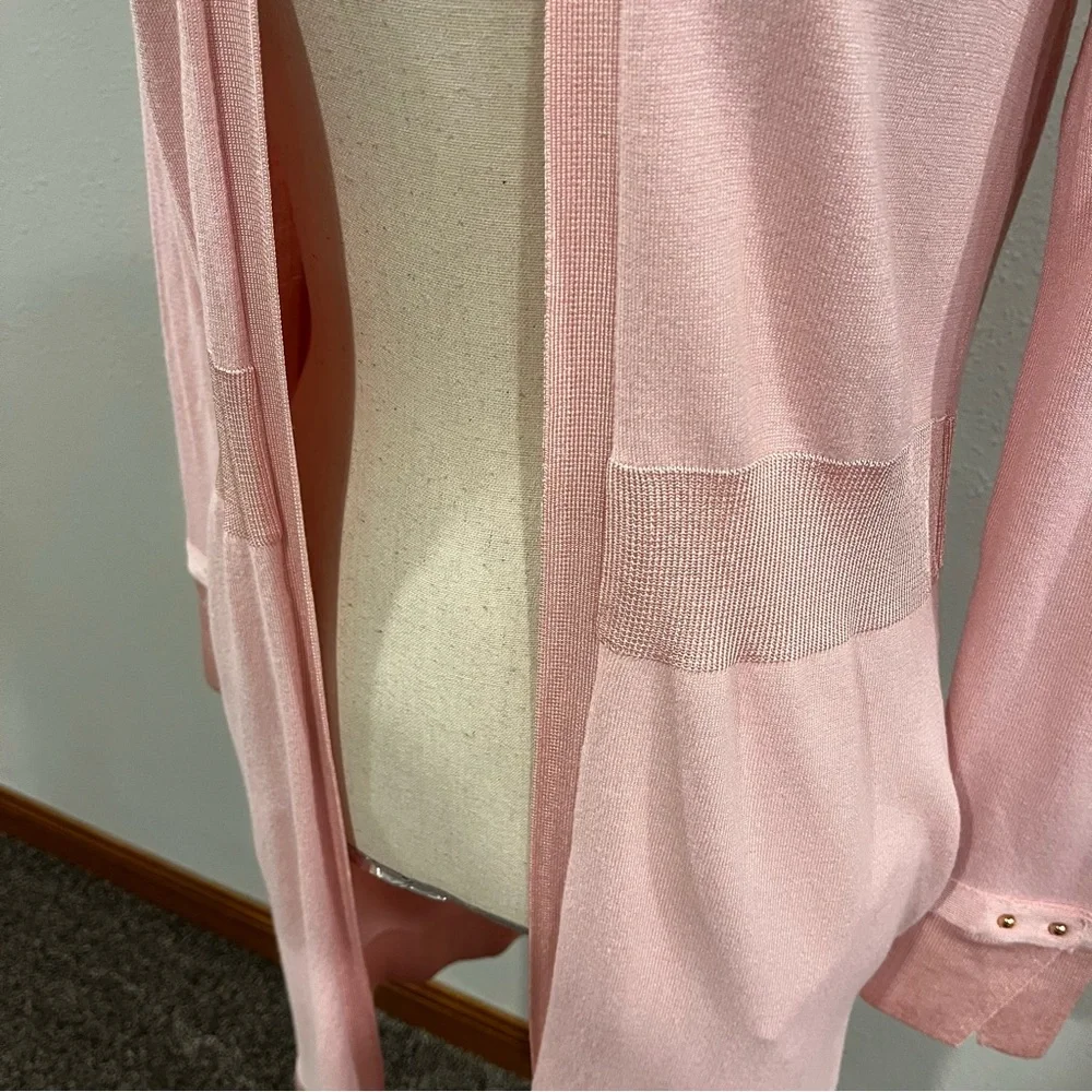 WHBM long sleeve pale pink open long cardigan/ duster - Picture 6 of 12